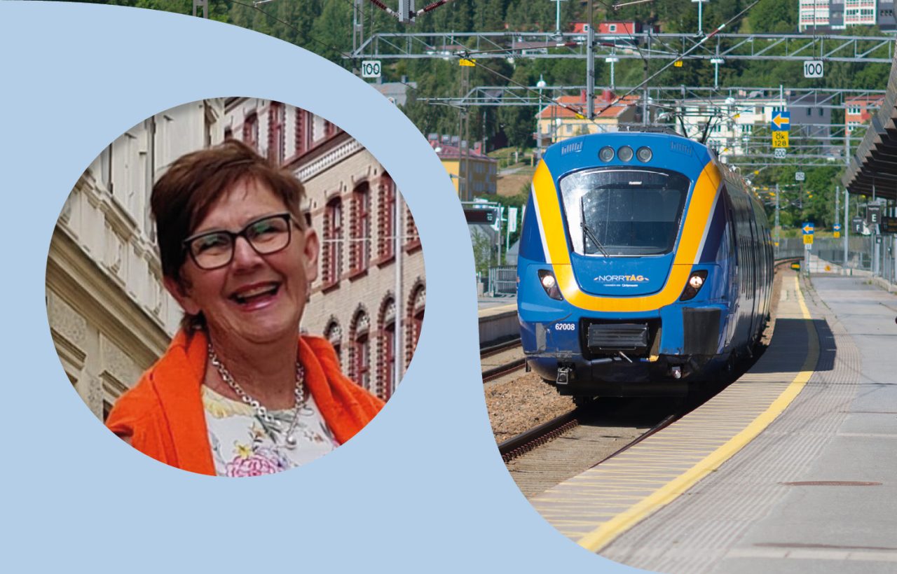 Norrtågs-pendlare till vänster och ett Coradia X62-fordon till höger, ankommande till Örnsköldsvik C.